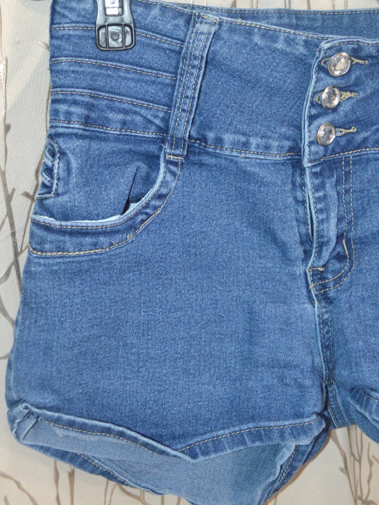 High-Waisted Blue Denim Shorts Size 11 — image 3 of 8